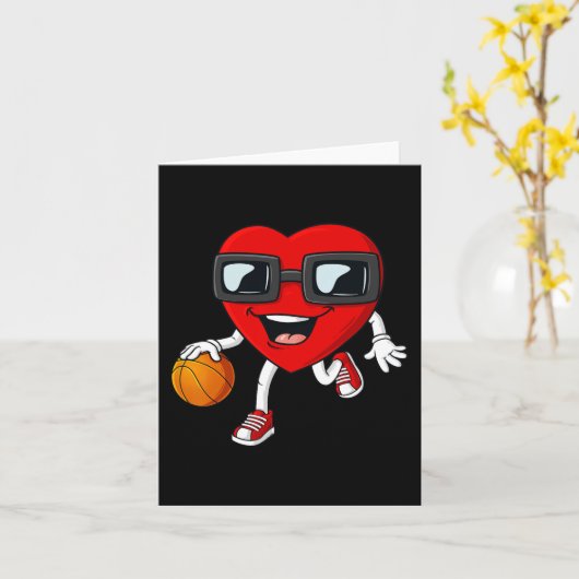 Valentijnsdag Hartslag Basketball Boker Gir Kaart (Gele Bloem)