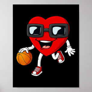 Valentijnsdag Hartslag Basketball Boker Gir Poster