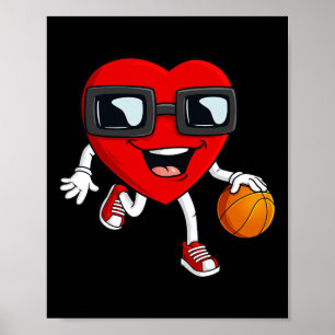 Valentijnsdag Hartslag Basketball Boker Gir Poster