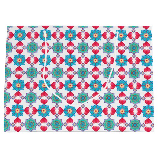 Valentijnsdag hartspatroon, grote cadeautas (Voorkant)