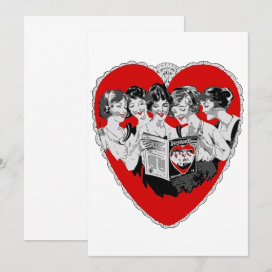 Valentijnsdag harttelefoon Kaart (Voorkant / Achterkant)