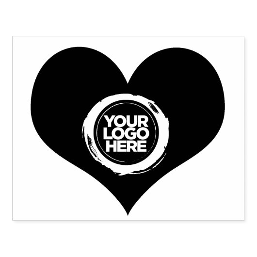 Valentijnsdag hartvormig bedrijf Logo Large Rubberstempel (Afrduk)