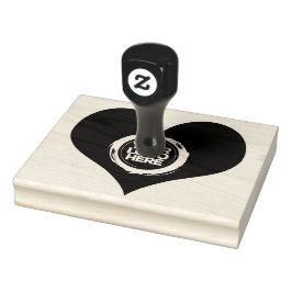 Valentijnsdag hartvormig bedrijf Logo Large Rubberstempel