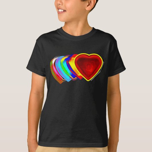 Valentijnsdag Heart Abstracte Art T-shirt (Voorkant)