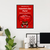 Valentijnsdag Heart Bunnies Party Poster (Thuiskantoor)