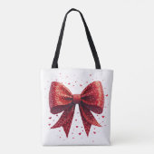 Valentijnsdag Heart Coquette Bow Tote Bag (Achterkant)