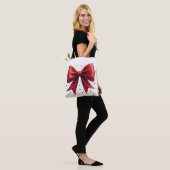 Valentijnsdag Heart Coquette Bow Tote Bag (Op model)