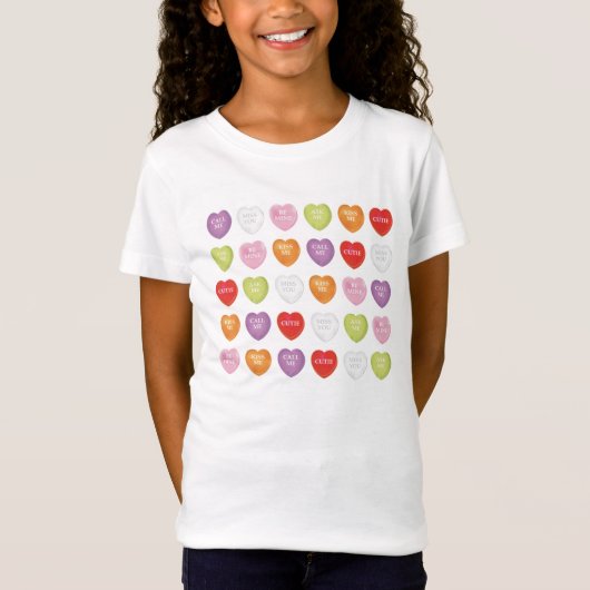 Valentijnsdag Heart Cute  Custom Girl T-shirt (Voorkant)