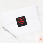 Valentijnsdag Heart Dog Paw Boys Girls Kinder Vierkante Sticker (Envelop)