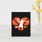 Valentijnsdag Heart Dunking Basketball Boys Girls Kaart (Gele Bloem)