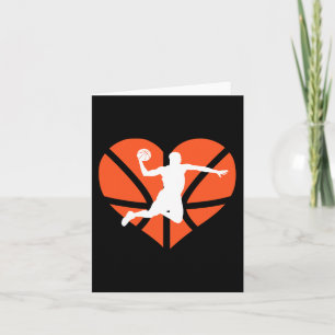 Valentijnsdag Heart Dunking Basketball Boys Girls Kaart