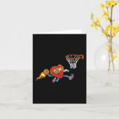 Valentijnsdag Heart Dunking Basketball Boys Girls Kaart (Gele Bloem)