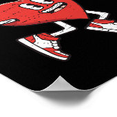 Valentijnsdag Heart Dunking Basketball Boys Girls Poster (Hoek)