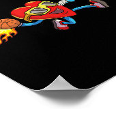 Valentijnsdag Heart Dunking Basketball Boys Girls Poster (Hoek)