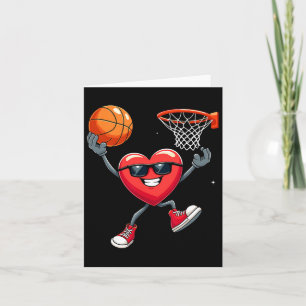 Valentijnsdag Heart Dunking Basketball Kaart