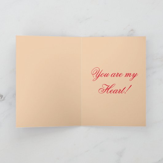 Valentijnsdag  Heart en Flowers Kaart (Binnen)