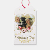 Valentijnsdag Heart Gold Glitter Photo Hearts Cadeaulabel (Voorkant)