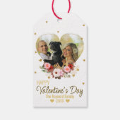 Valentijnsdag Heart Gold Glitter Photo Hearts Cadeaulabel (Achterkant)