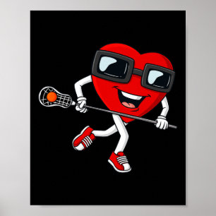 Valentijnsdag Heart Holding Lacrosse Stick Boys G Poster