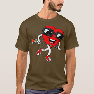 Valentijnsdag Heart Holding Lacrosse Stick Boys G T-shirt