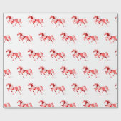 Valentijnsdag Heart Horse Wrapping Paper Cadeaupapier (Vlak)