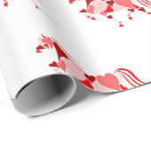 Valentijnsdag Heart Horse Wrapping Paper Cadeaupapier (Rol Hoek)