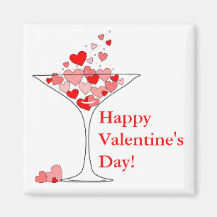 Valentijnsdag Heart Love Cocktail Magnet