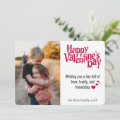 Valentijnsdag Heart Pattern Photo Holiday Kaart (Staand voorkant)