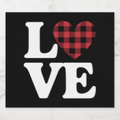 Valentijnsdag Heart Plaid Love Bier Etiket (Enkel label)