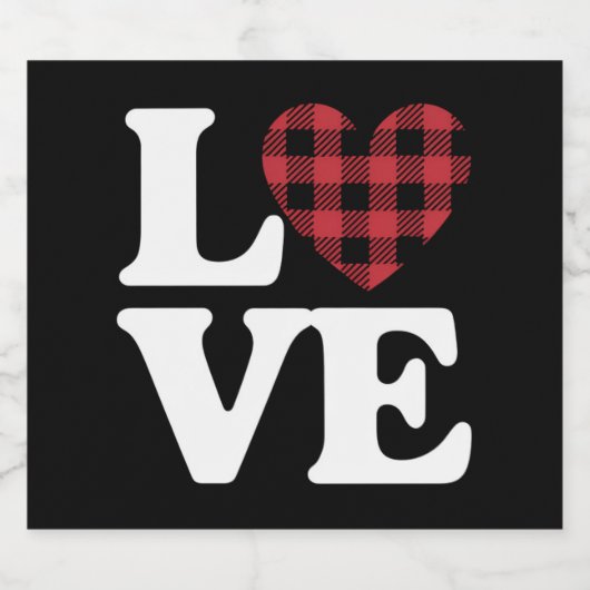 Valentijnsdag Heart Plaid Love Bier Etiket (Enkel label)