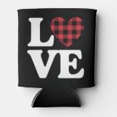 Valentijnsdag Heart Plaid Love Blikjeskoeler (Voorkant)