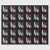 Valentijnsdag Heart Plaid Love Cadeaupapier (Vlak)