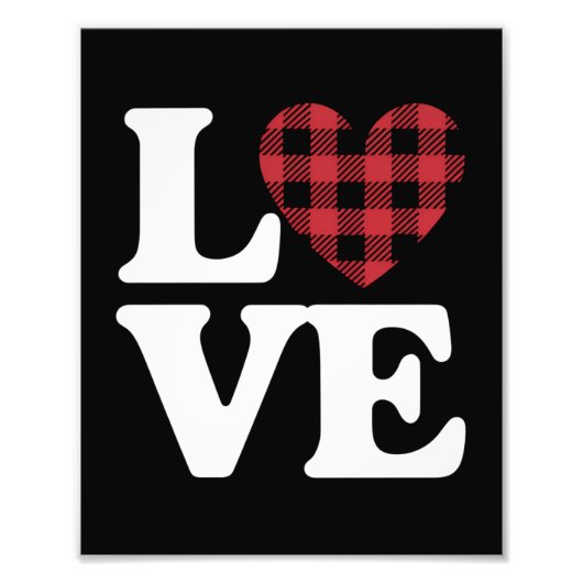 Valentijnsdag Heart Plaid Love Foto Afdruk (Voorkant)