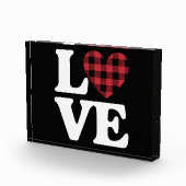 Valentijnsdag Heart Plaid Love Fotoblokken (Rechts)