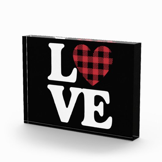 Valentijnsdag Heart Plaid Love Fotoblokken (Rechts)