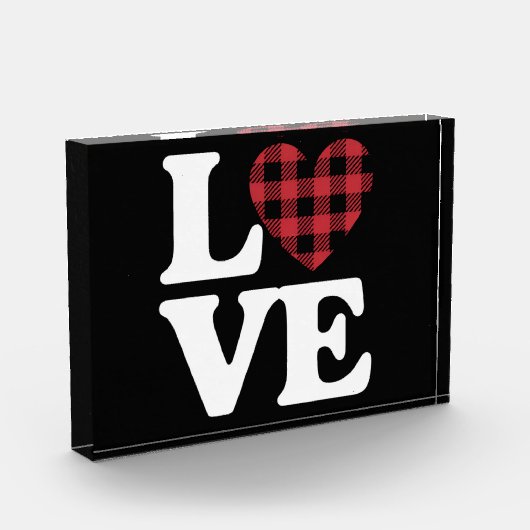 Valentijnsdag Heart Plaid Love Fotoblokken (Links)