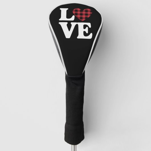Valentijnsdag Heart Plaid Love Golfheadcover (Voorkant)