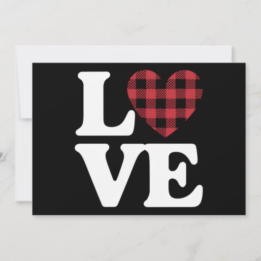 Valentijnsdag Heart Plaid Love Kaart (Voorkant)