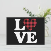 Valentijnsdag Heart Plaid Love Kaart (Staand voorkant)