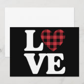Valentijnsdag Heart Plaid Love Kaart (Voorkant / Achterkant)