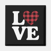 Valentijnsdag Heart Plaid Love Magneet (Voorkant)