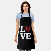 Valentijnsdag Heart Plaid Love Schort (Gedragen)