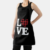 Valentijnsdag Heart Plaid Love Schort (Insitu)