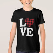 Valentijnsdag Heart Plaid Love Tri-Blend Shirt (Voorkant)