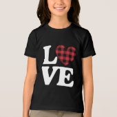 Valentijnsdag Heart Plaid Love Tri-Blend Shirt (Voorkant)