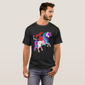 Valentijnsdag Heart Riding Unicorn Cute Girls K T-shirt (Voorkant volledig)