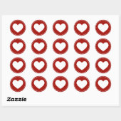 Valentijnsdag Heart Ronde Sticker (Vel)
