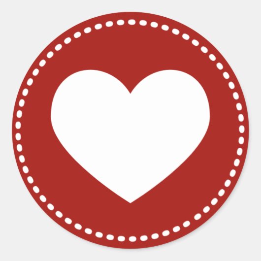 Valentijnsdag Heart Ronde Sticker (Voorkant)