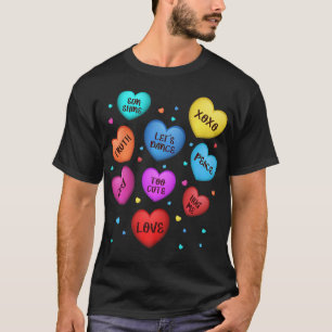 Valentijnsdag Heart Snoep Design for Men Vrouw & M T-shirt