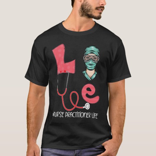 Valentijnsdag Heart Stethoscope Nurse Funny Vale T-shirt (Voorkant)